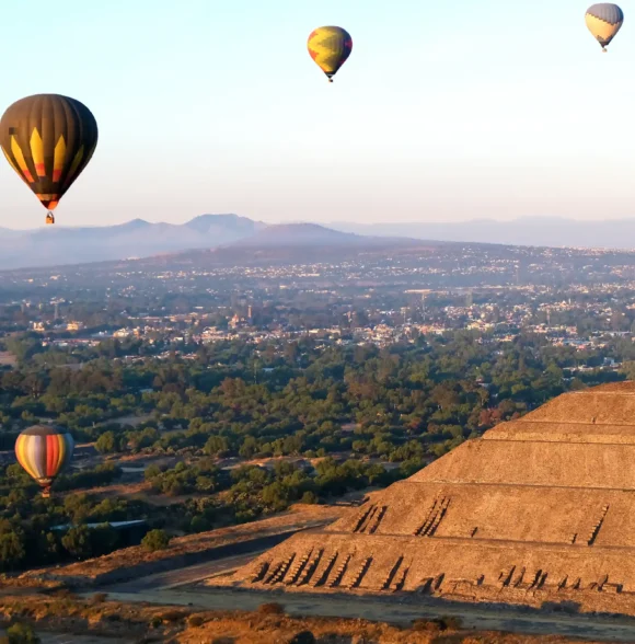 Vuelo en globo aerostático en Teotihuacán