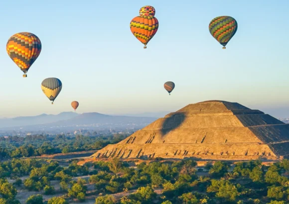 Vuelo en globo aerostático en Teotihuacán